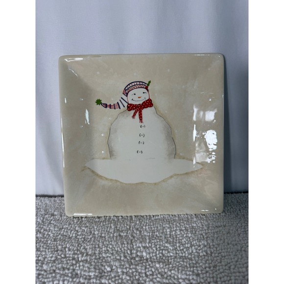 Oneida Other - Oneida Square Plate Snowman Christmas Holiday Winter Festive Design
